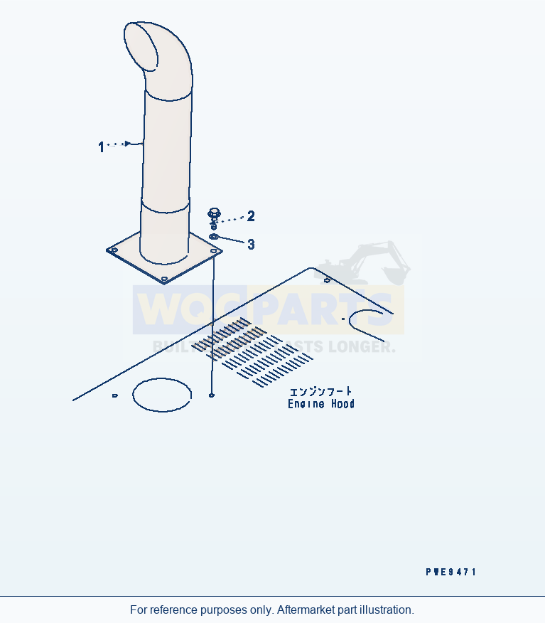 Komatsu WA470-3 Exhaust Pipe(#54001-) parts diagram