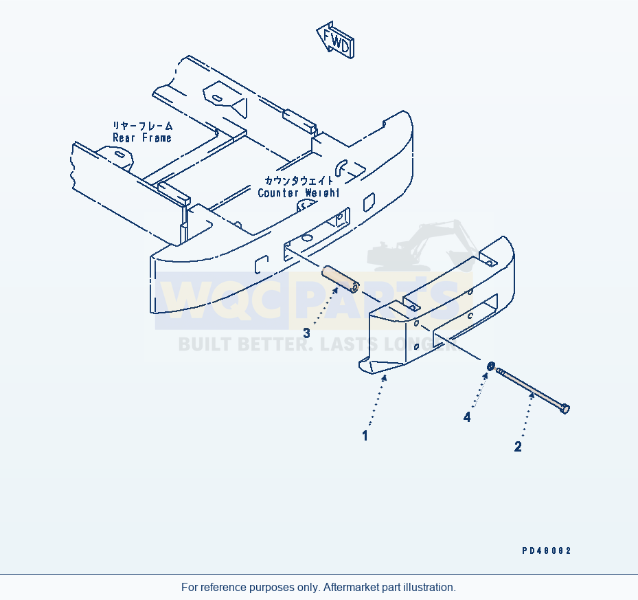 Komatsu WA470-3 Additional Counter Weight(#50001-) parts diagram