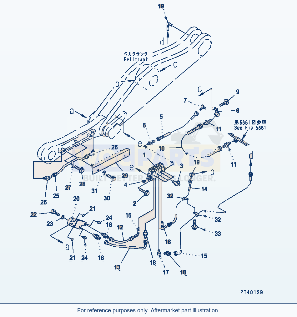Komatsu WA470-3 Auto Grease System (Bellcrank Line)(#50001-) parts diagram