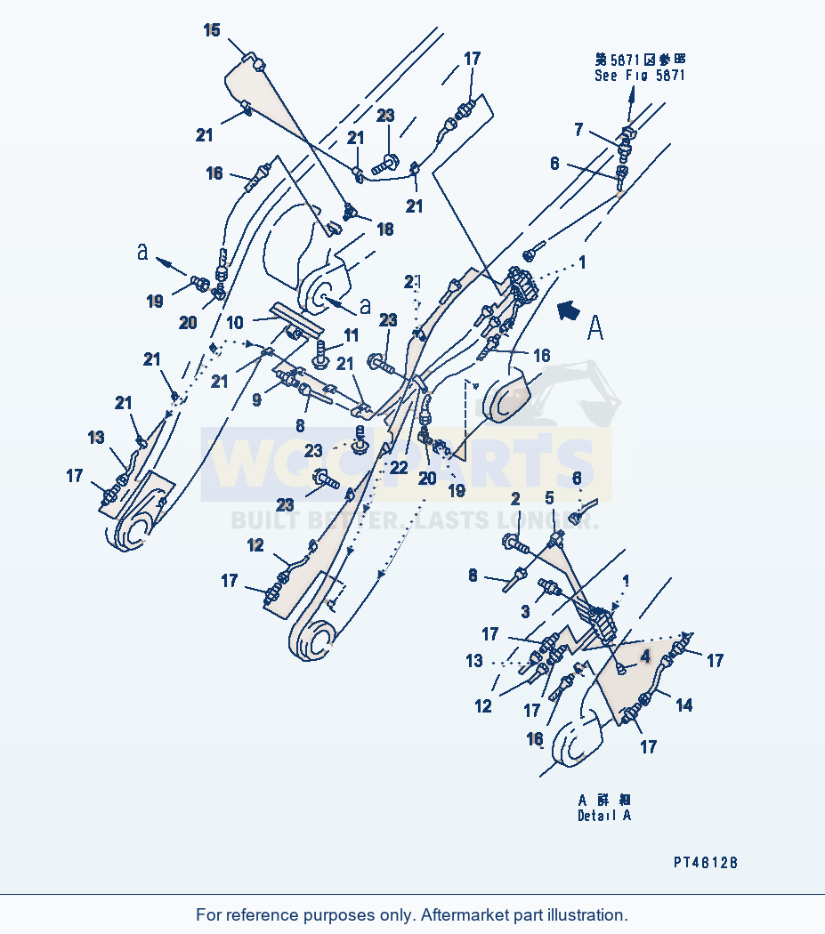 Komatsu WA470-3 Auto Grease System (Lift Arm Line)(#50001-) parts diagram