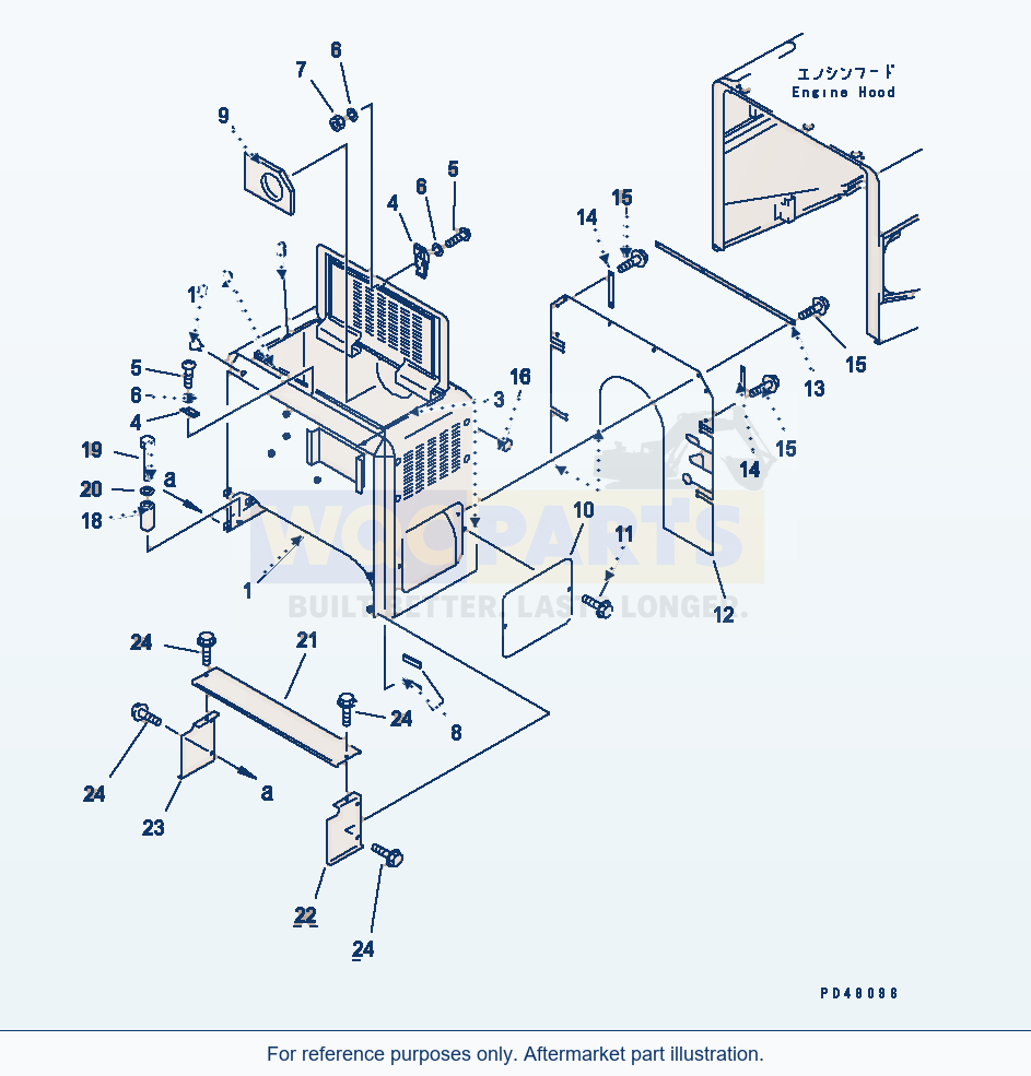 Komatsu WA470-3 Bulkhead(#50001-) parts diagram