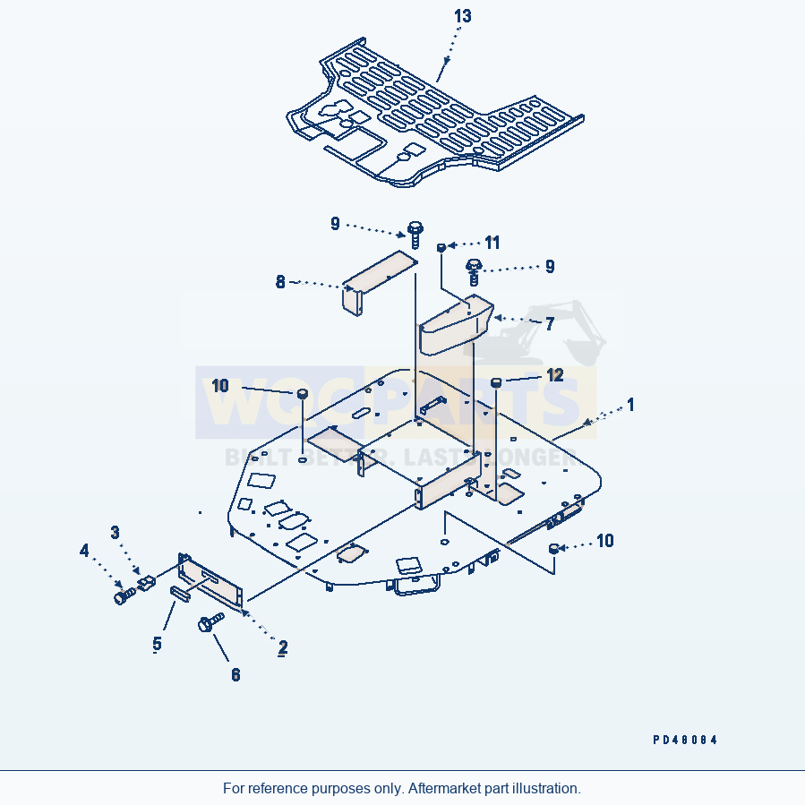 Komatsu WA470-3 Floor Frame(#50001-) parts diagram