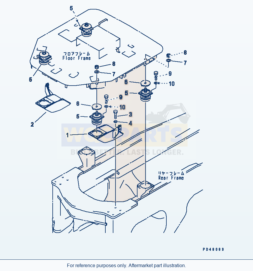 Komatsu WA470-3 Floor Support(#50001-) parts diagram