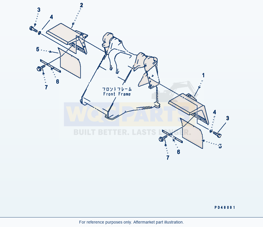 Komatsu WA470-3 Front Fender(#50001-) parts diagram