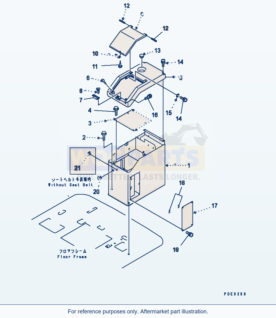 Komatsu WA470-3 L.H. Console Box(#50001-) parts diagram