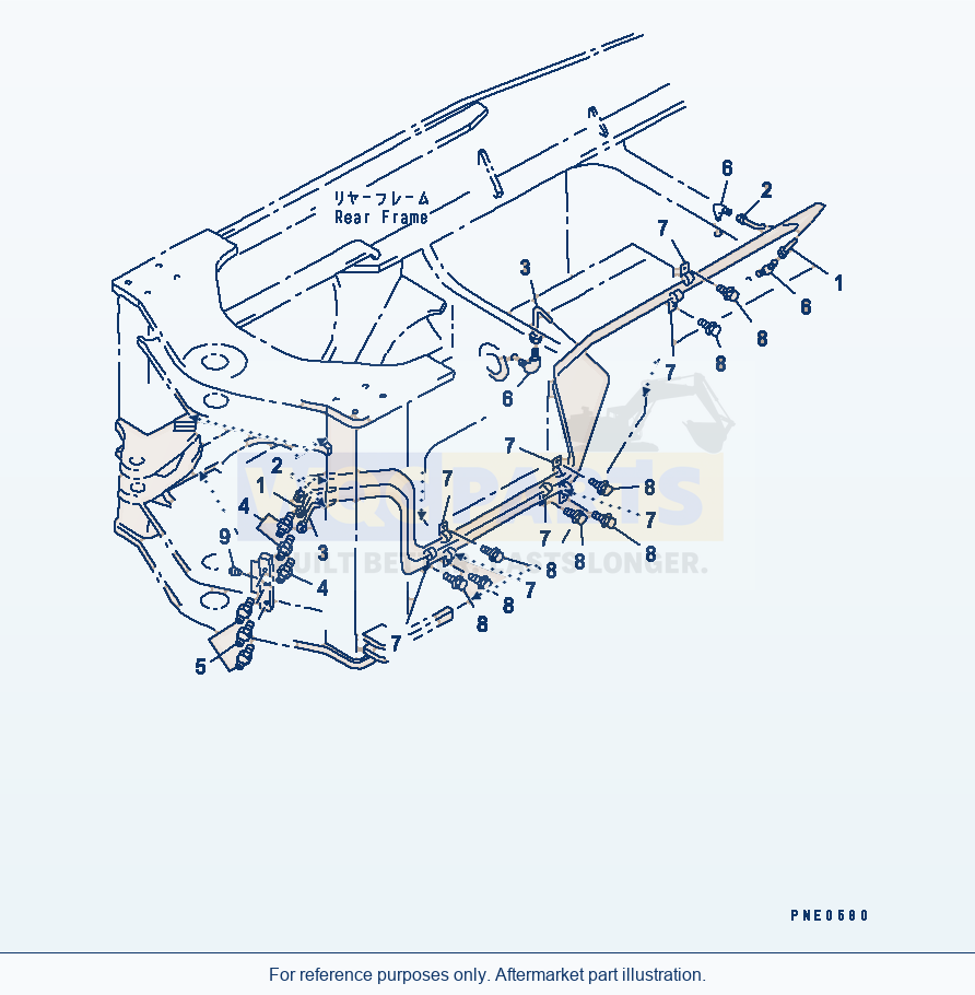 Komatsu WA470-3 Lubricator (Rear Axle Support)(#50001-) parts diagram