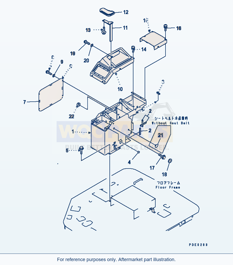 Komatsu WA470-3 R.H. Console Box(#50001-) parts diagram