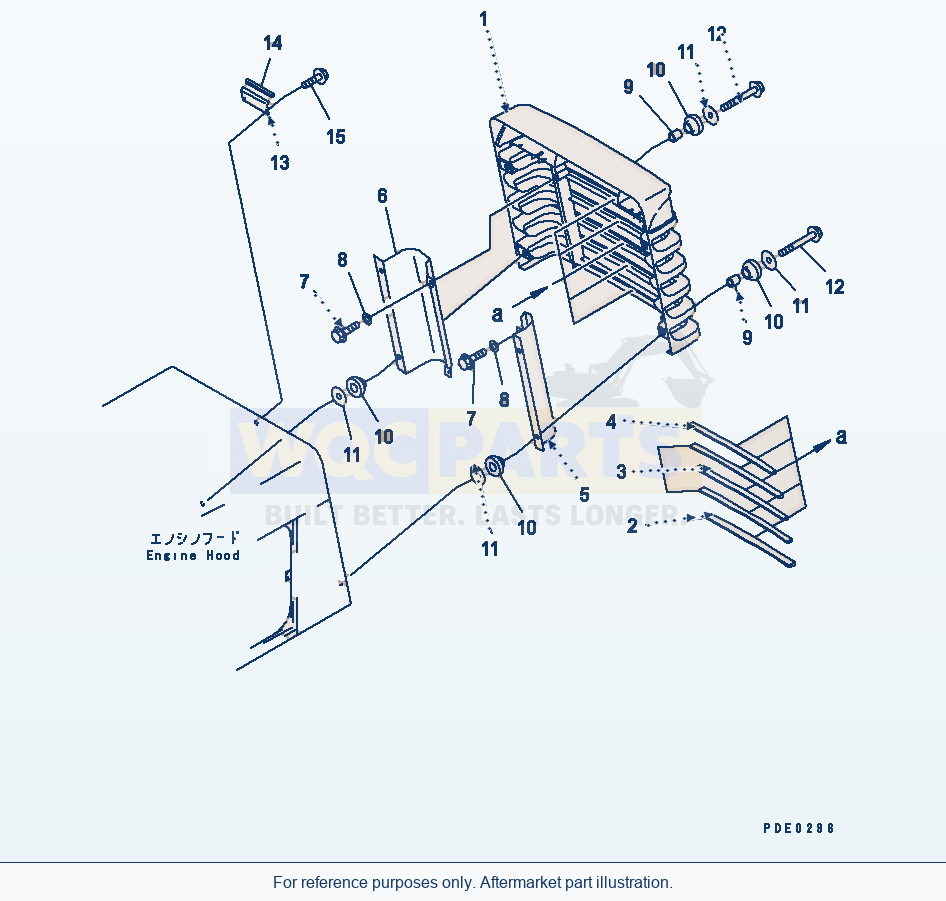 Komatsu WA470-3 Radiator Guard(#50001-) parts diagram