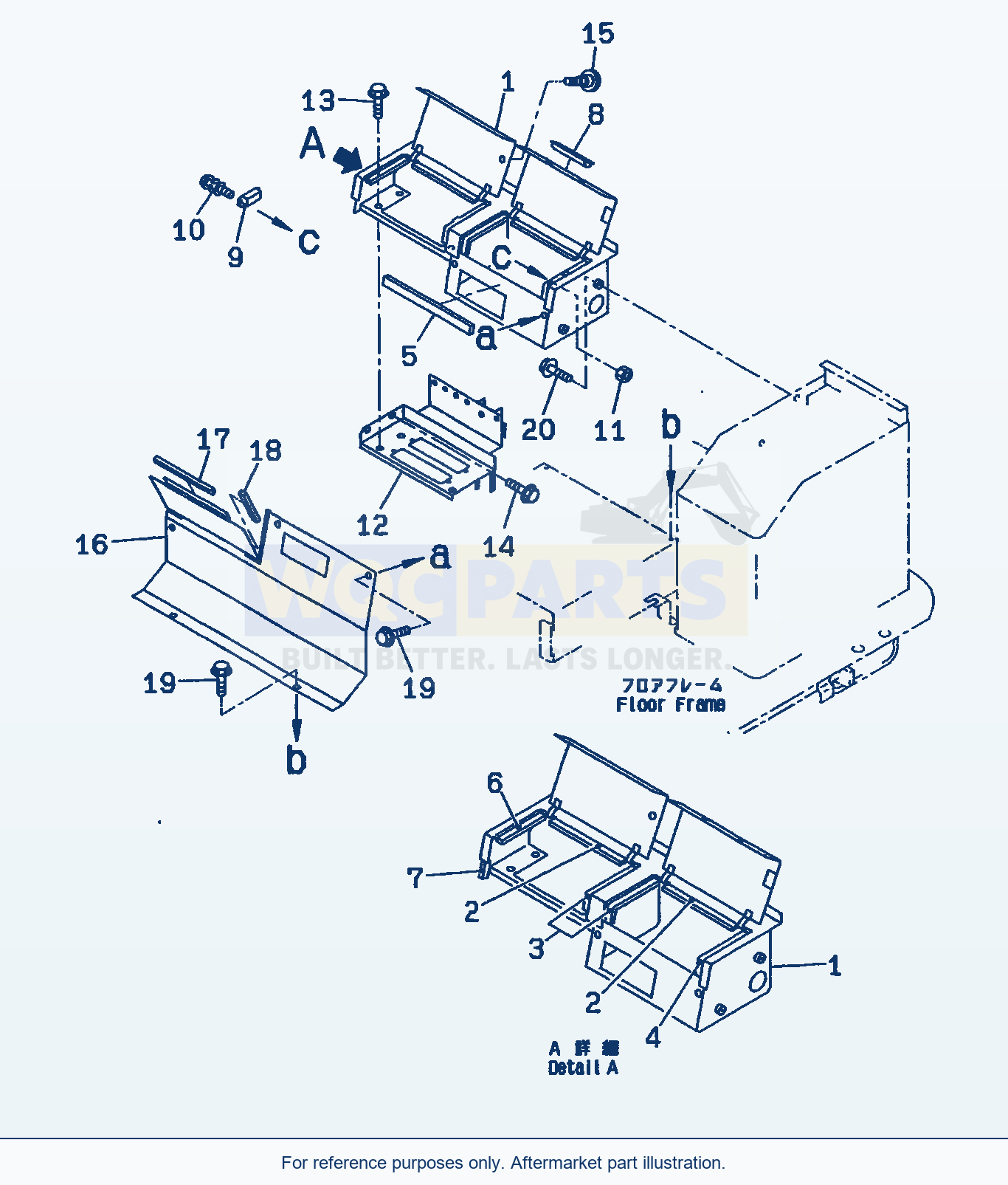 Komatsu WA470-3 Rear Console Box(#50001-) parts diagram