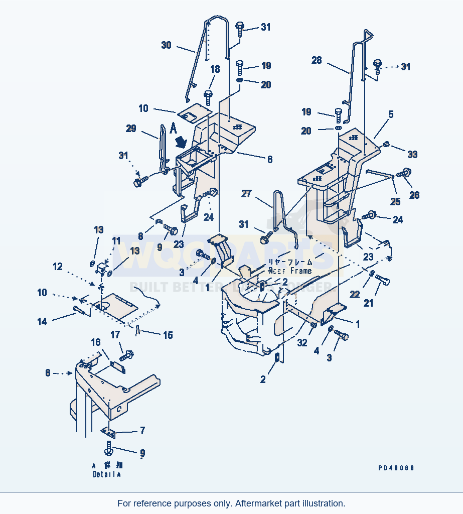 Komatsu WA470-3 Rear Fender And Ladder(#50001-) parts diagram