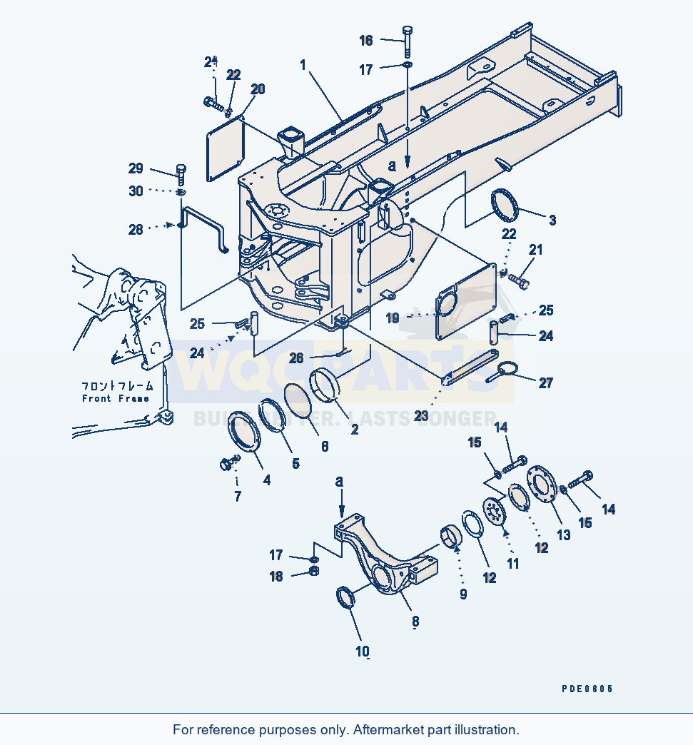 Komatsu WA470-3 Rear Frame (With Auto Grease System)(#50001-) parts diagram