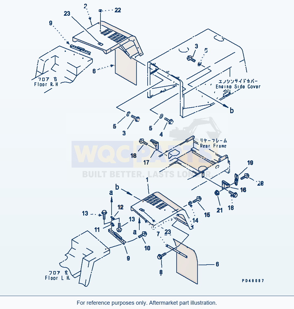 Komatsu WA470-3 Rear Full Fender(#50001-) parts diagram