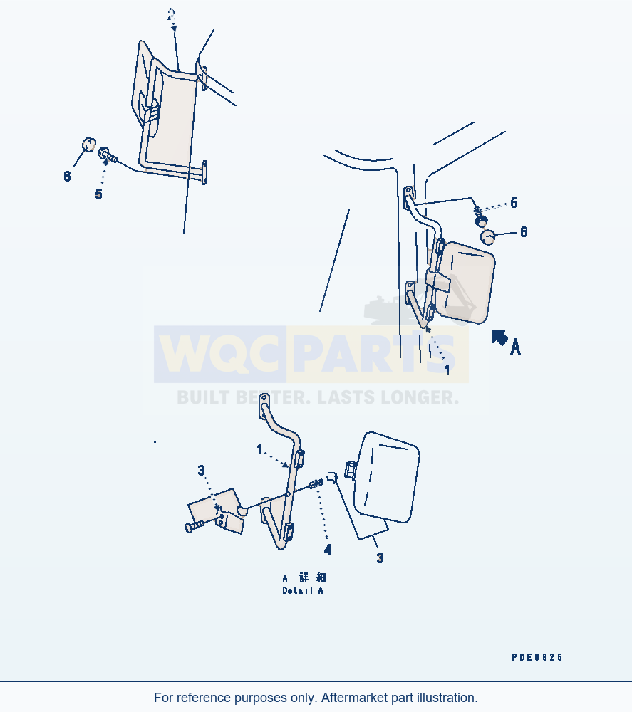 Komatsu WA470-3 Rear View Mirror(#50001-) parts diagram