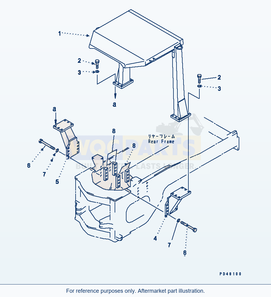 Komatsu WA470-3 Rops Canopy(#50001-) parts diagram