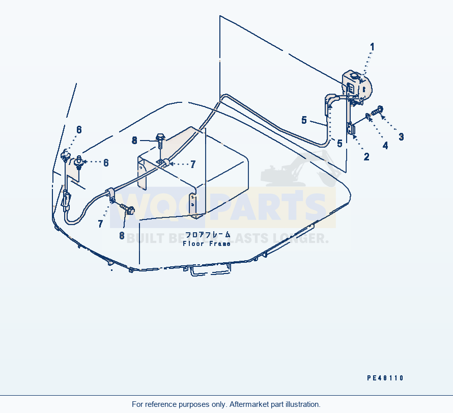 Komatsu WA470-3 Washer Tank(#50001-) parts diagram