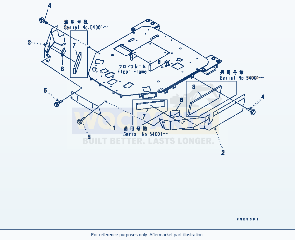 Komatsu WA470-3 Cover (For Floor Frame) parts diagram