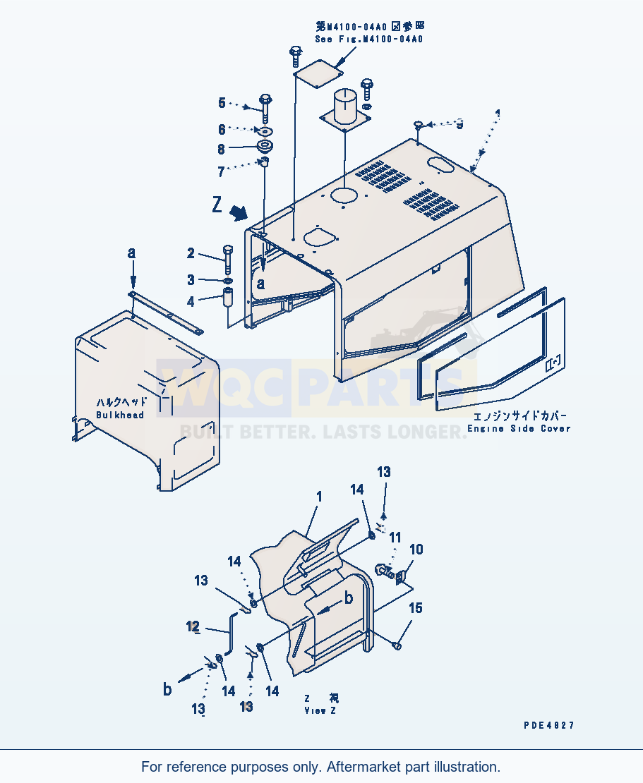 Komatsu WA470-3 Hood (Engine Hood And Mounting Parts) parts diagram