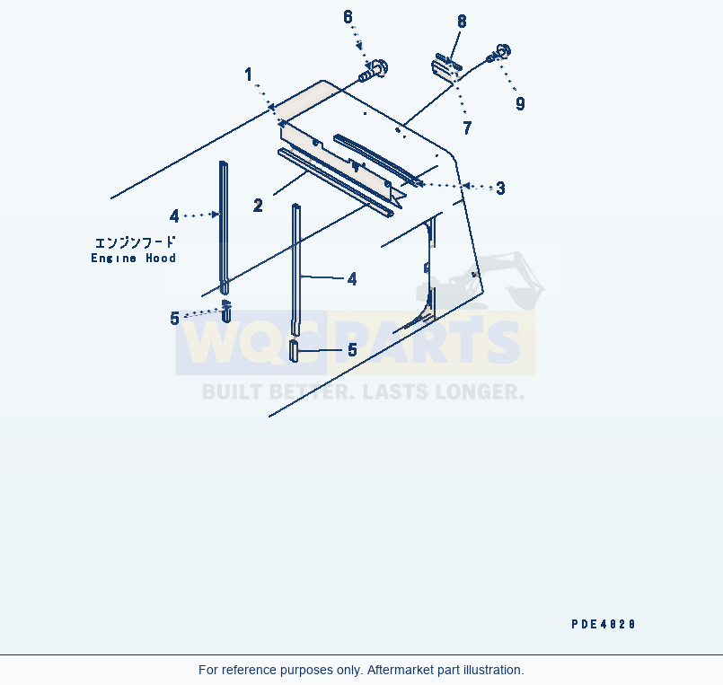 Komatsu WA470-3 Hood (Seal And Plate) parts diagram
