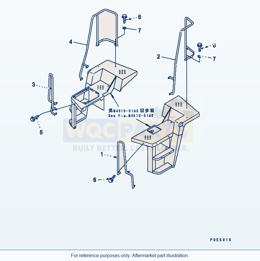 Komatsu WA470-3 Ladder Rail parts diagram
