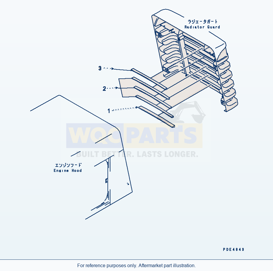 Komatsu WA470-3 Radiator Guard (Sheet) parts diagram
