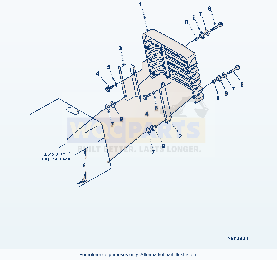 Komatsu WA470-3 Radiator Guard parts diagram