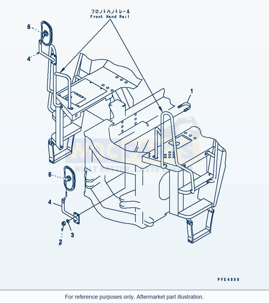 Komatsu WA470-3 Rear View Mirror parts diagram