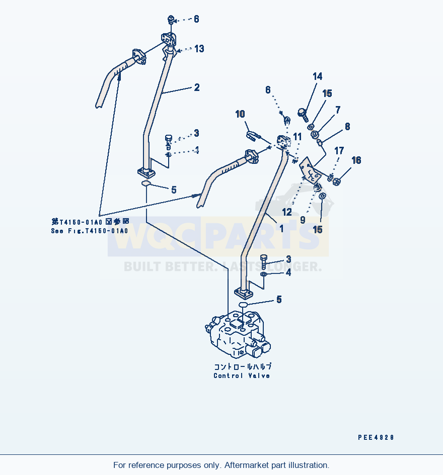 Komatsu WA470-3 Hydraulic Piping (Dump Cylinder Line) parts diagram