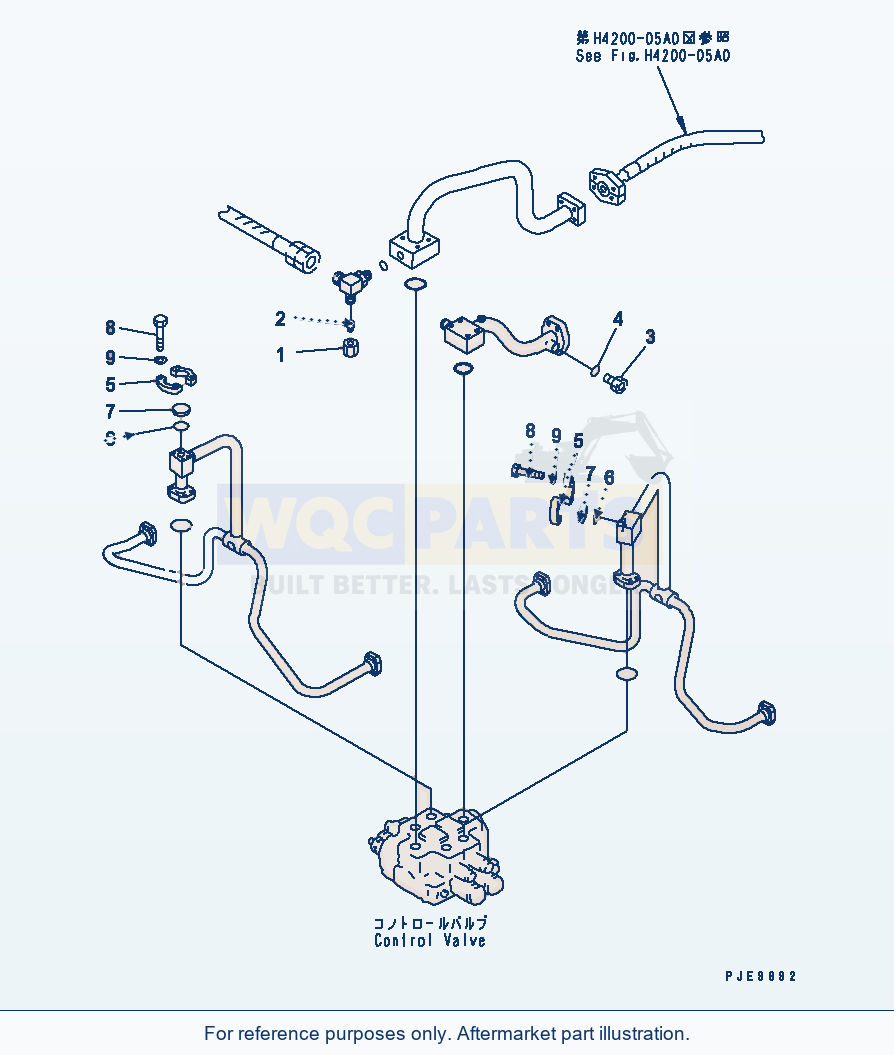 Komatsu WA470-3 Hydraulic Piping (E.C.S.S. Less) parts diagram
