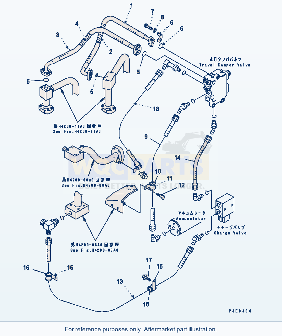 Komatsu WA470-3 Hydraulic Piping (E.C.S.S. Line)(#54001-54176) parts diagram