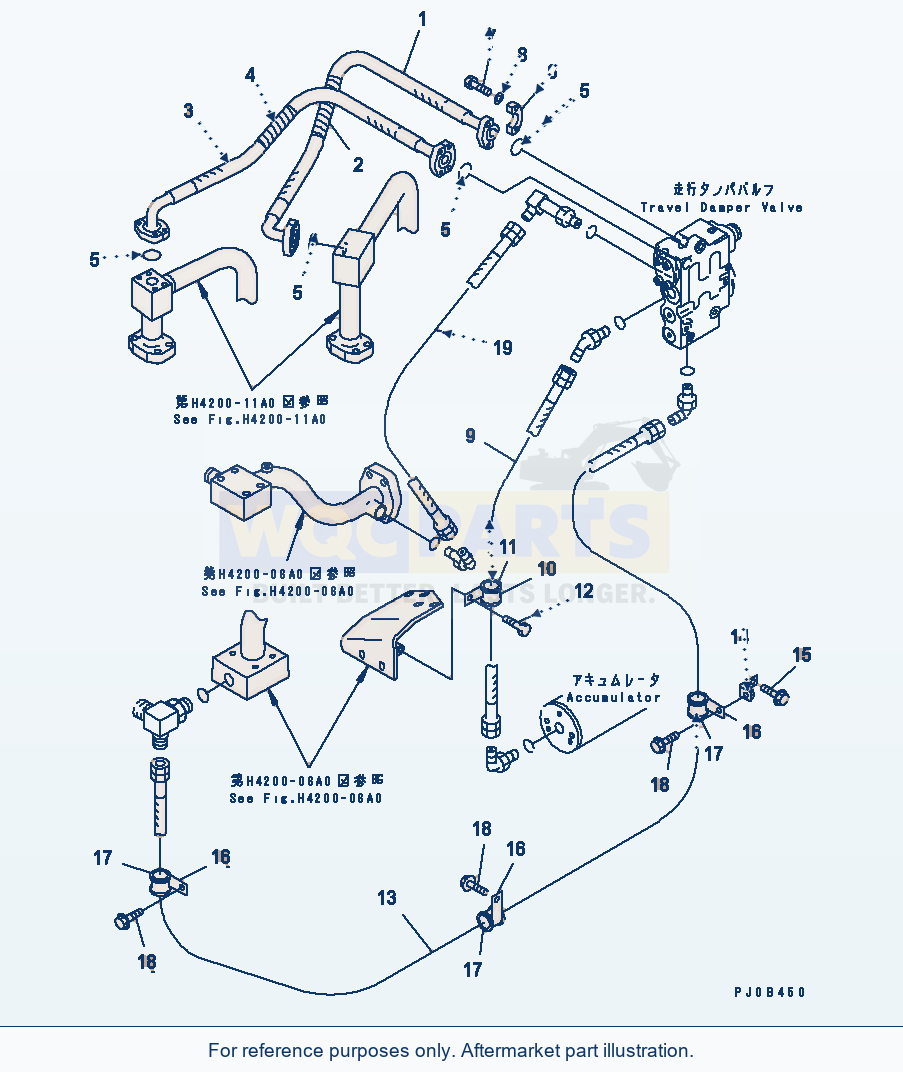 Komatsu WA470-3 Hydraulic Piping (E.C.S.S. Line)(#54177-) parts diagram