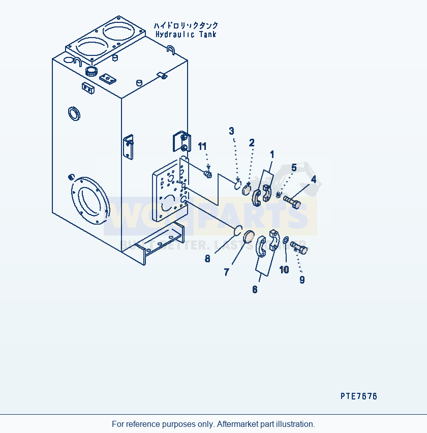 Komatsu WA470-3 Hydraulic Tank (Attachment Mounting Line Plug) parts diagram