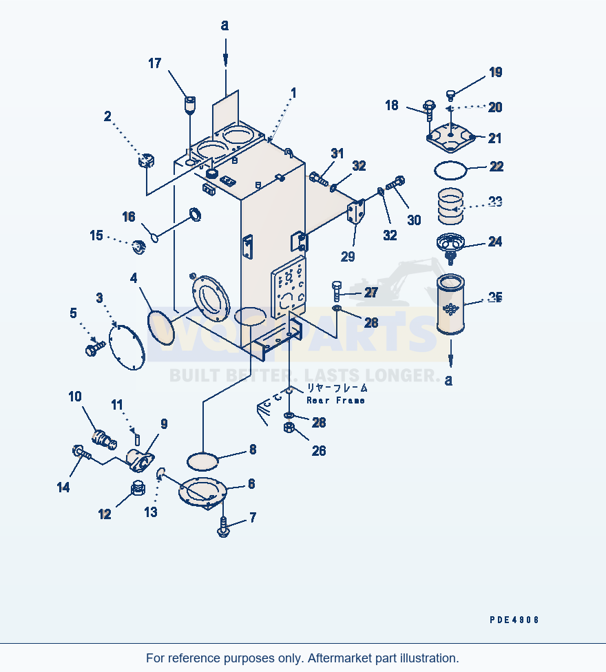 Komatsu WA470-3 Hydraulic Tank (Hydraulic Tank) (Lock Type) parts diagram