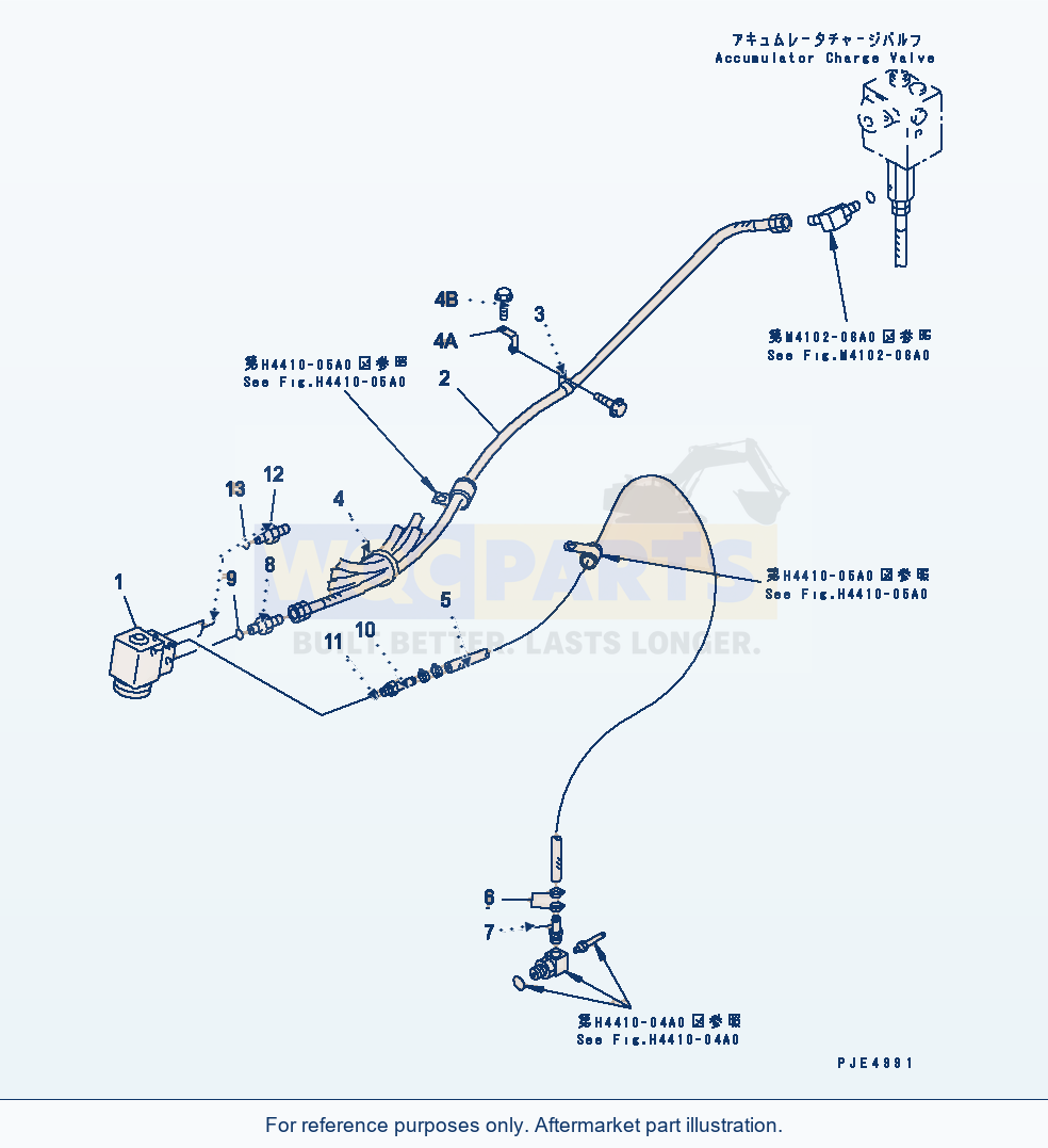 Komatsu WA470-3 Steering Valve (Steering Valve Piping) parts diagram