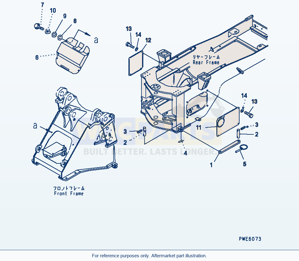 Komatsu WA470-3 Lock And Cover (With 3-Spool Control Valve) parts diagram