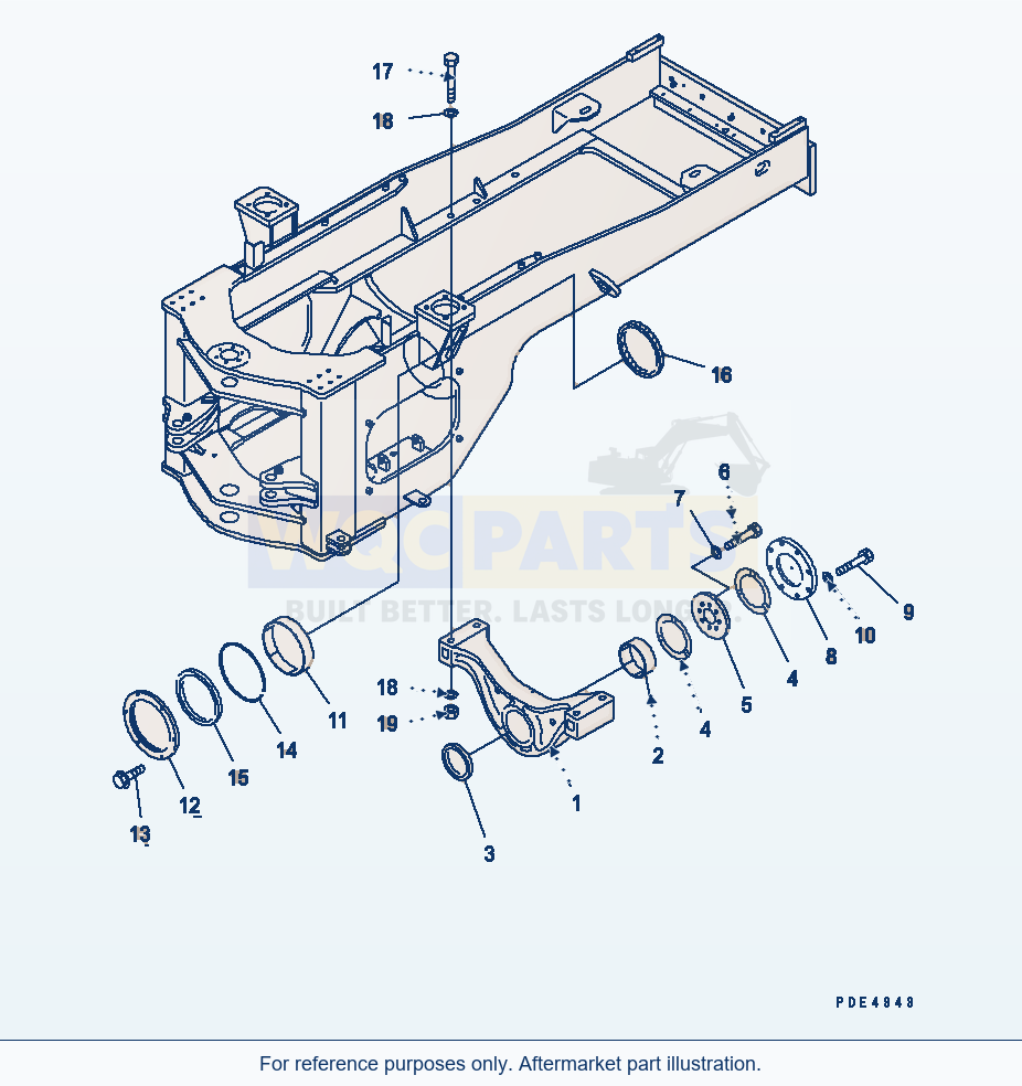 Komatsu WA470-3 Rear Axle Support parts diagram