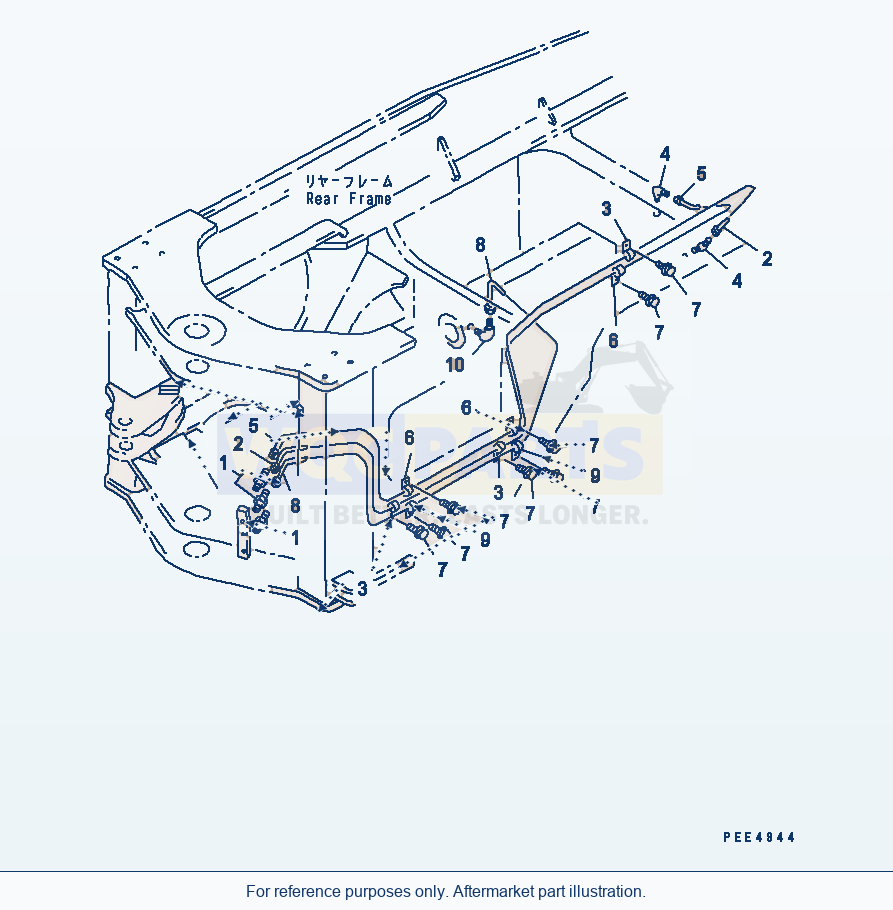 Komatsu WA470-3 Remote Grease (Rear Axle Support) parts diagram
