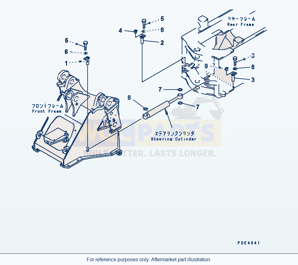 Komatsu WA470-3 Steering Cylinder (Mounting Pin) parts diagram
