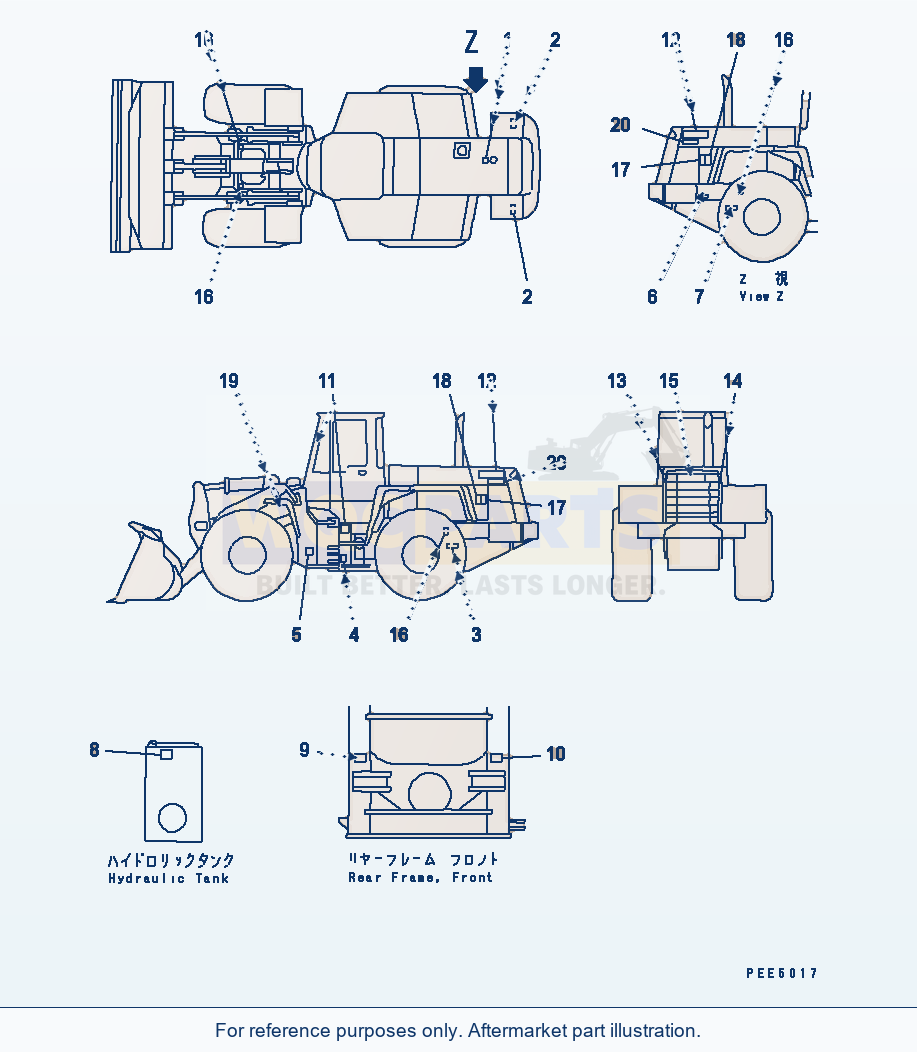 Komatsu WA470-3 Marks And Plates(#53001-53999) parts diagram