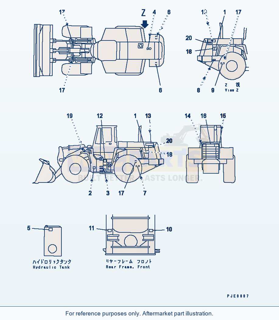 Komatsu WA470-3 Marks And Plates (Arabic)(#54001-) parts diagram