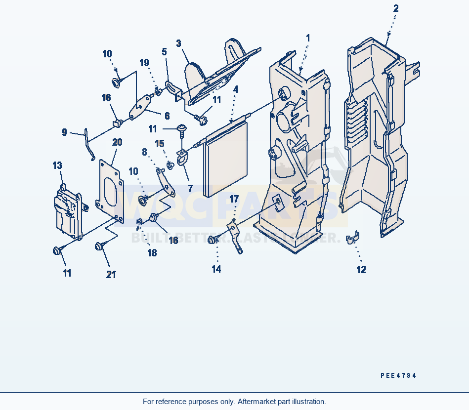 Komatsu WA470-3 Air Conditioner (Air Duct)(#53001-53014) parts diagram