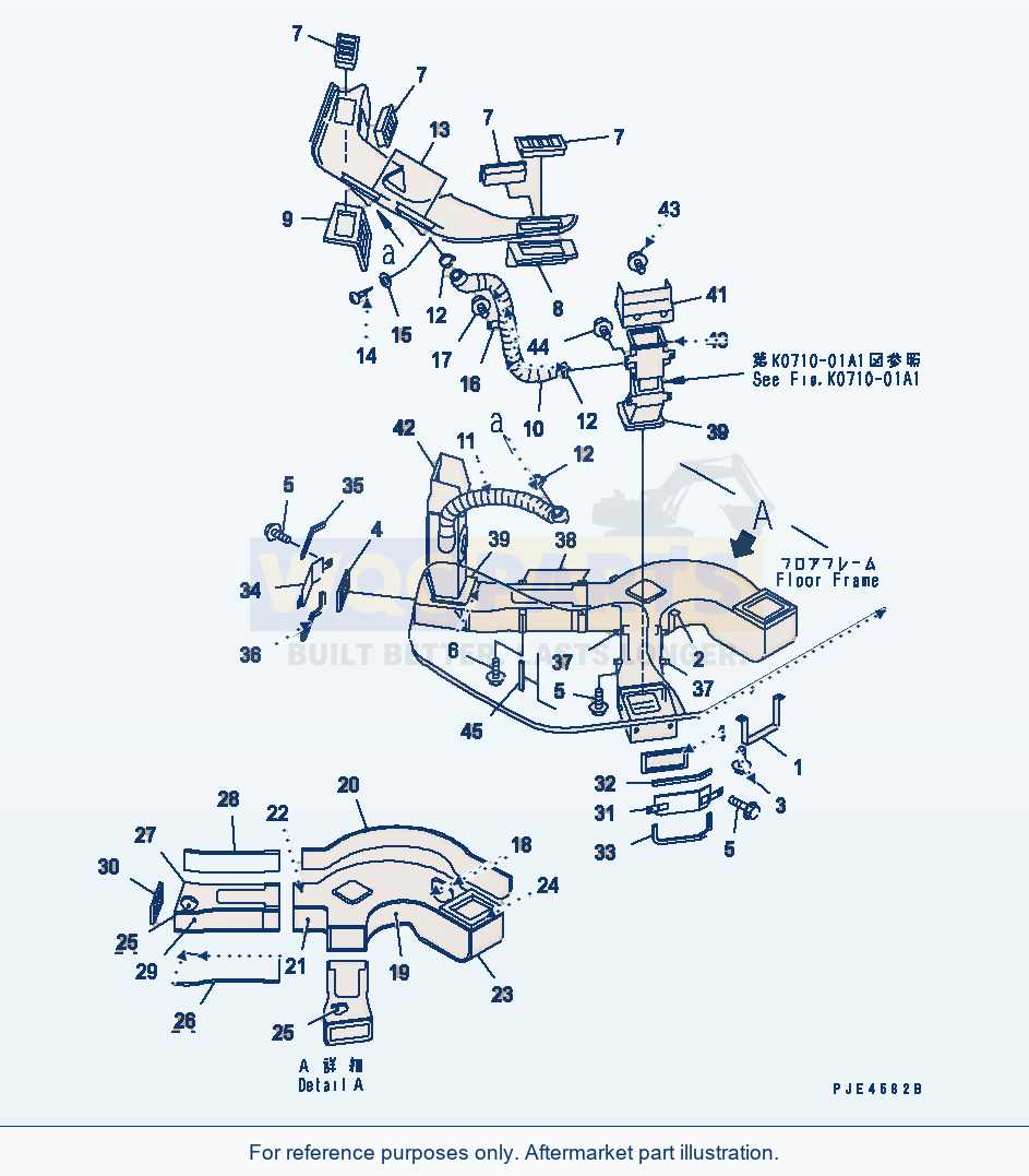Komatsu WA470-3 Air Conditioner And Duct parts diagram