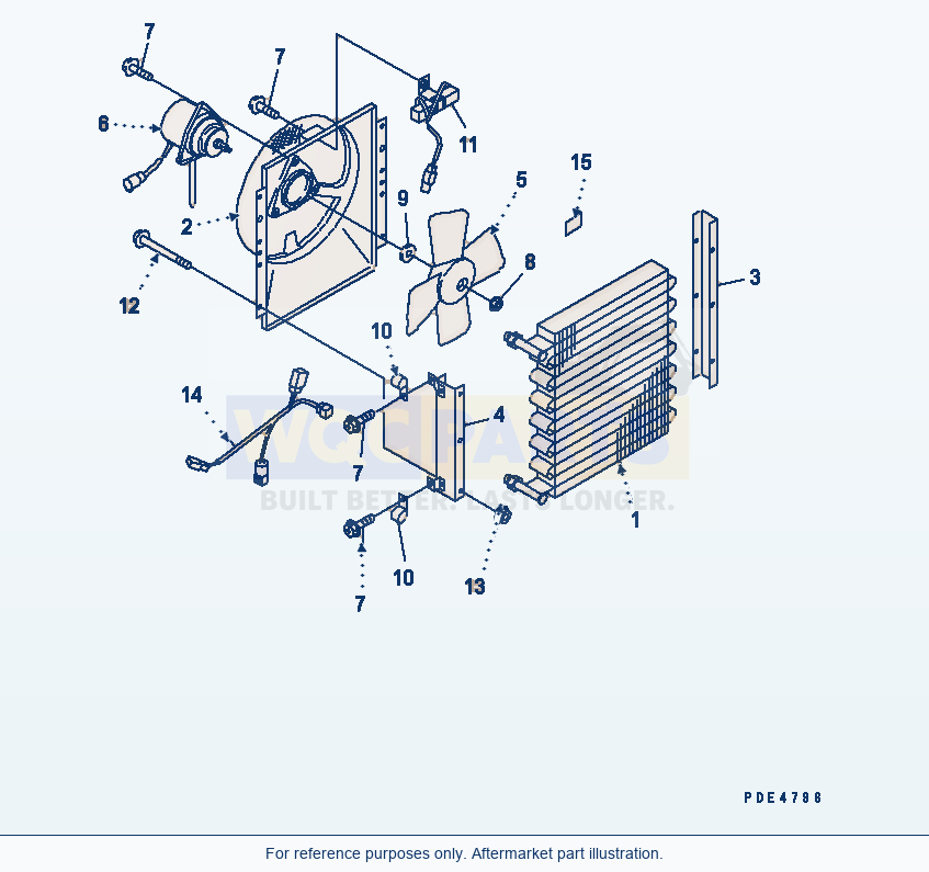 Komatsu WA470-3 Air Conditioner (Condenser) parts diagram
