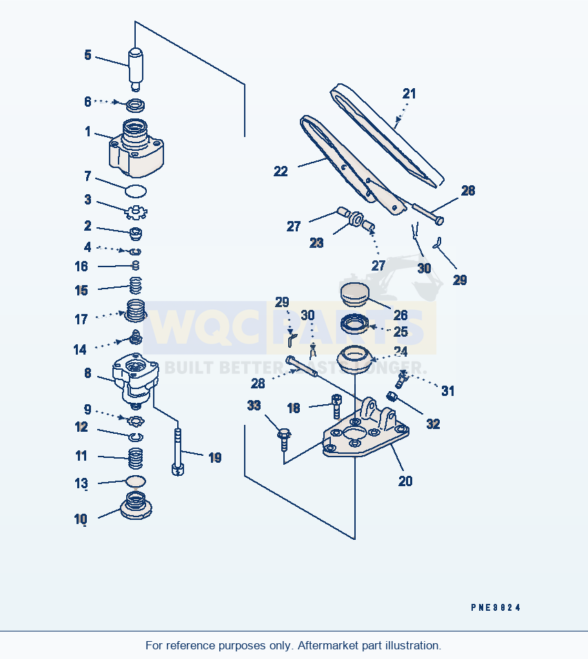 Komatsu WA470-3 Brake Control (Single Brake Valve) parts diagram