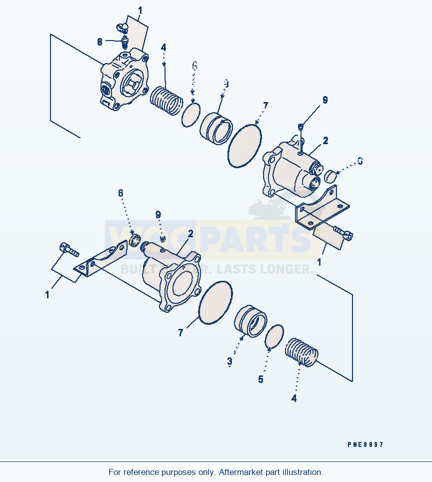 Komatsu WA470-3 Brake Piping (Slack Adjuster) parts diagram