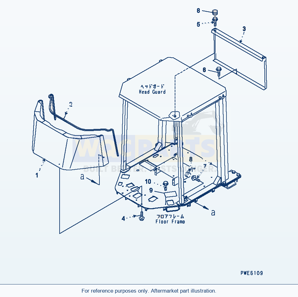 Komatsu WA470-3 Compartment(With Rops Canopy) parts diagram