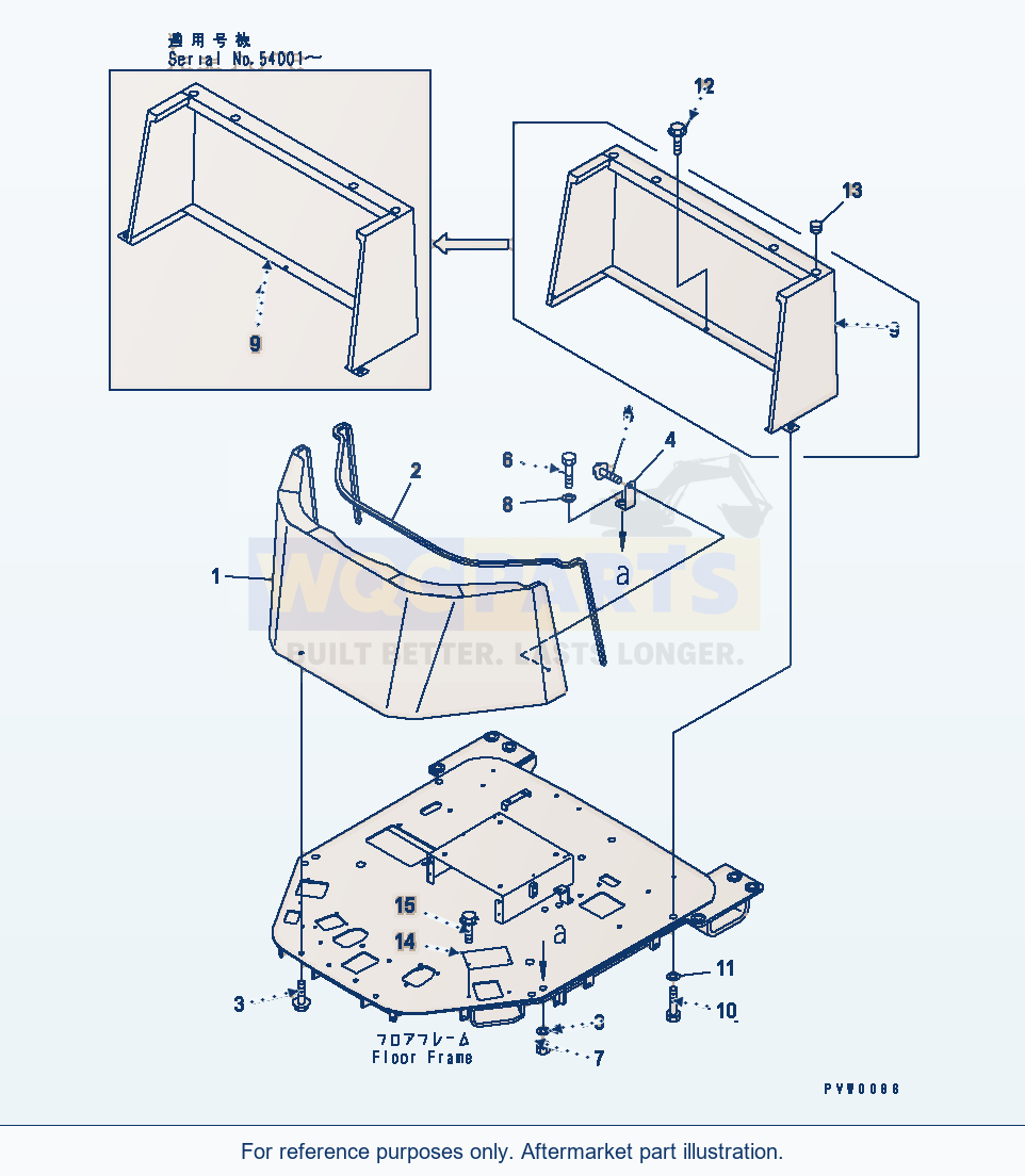 Komatsu WA470-3 Compartment parts diagram