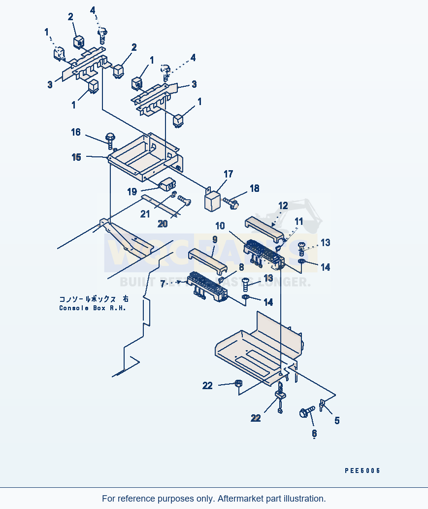 Komatsu WA470-3 Floor Harness (Relay And Fuse) parts diagram