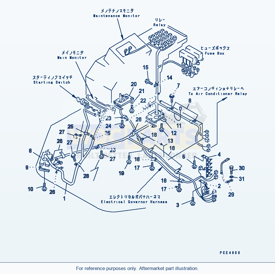 Komatsu WA470-3 Floor Harness parts diagram