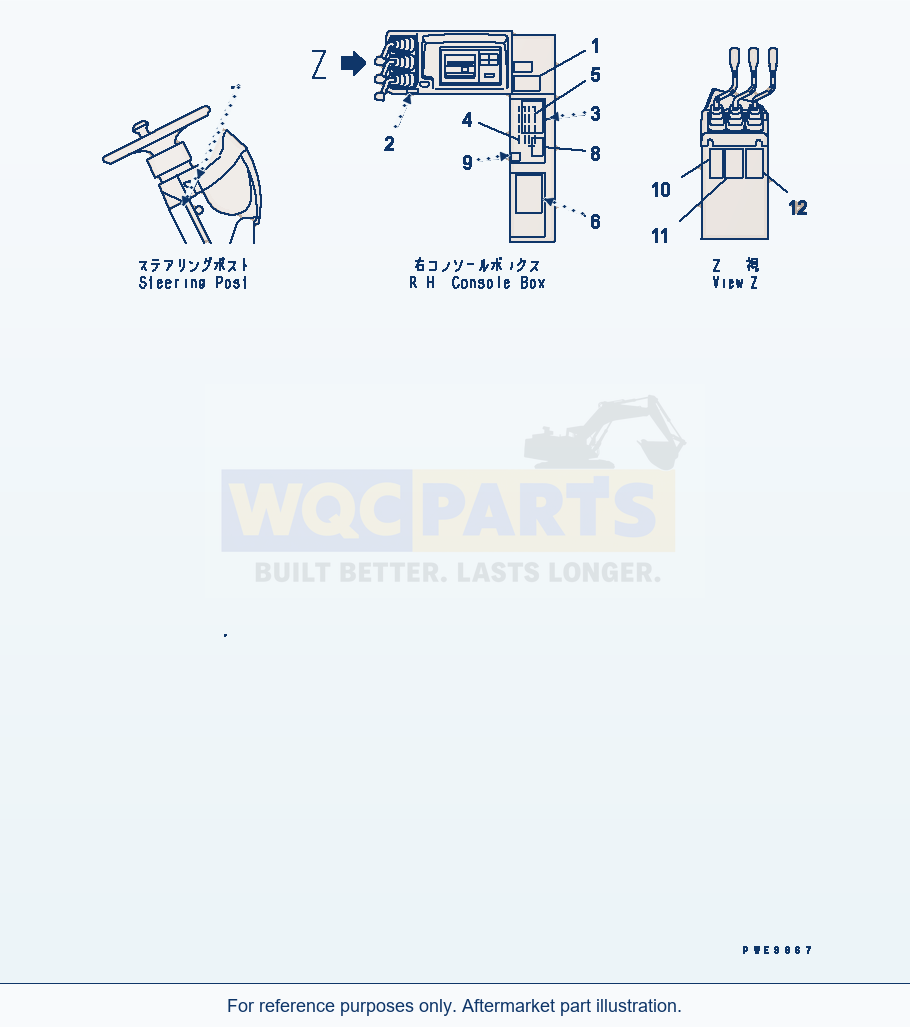 Komatsu WA470-3 Marks And Plates (Cab Inside)(#54001-) parts diagram