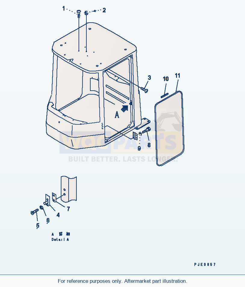 Komatsu WA470-3 Operator'S Cab (Cap And Door Lock) parts diagram
